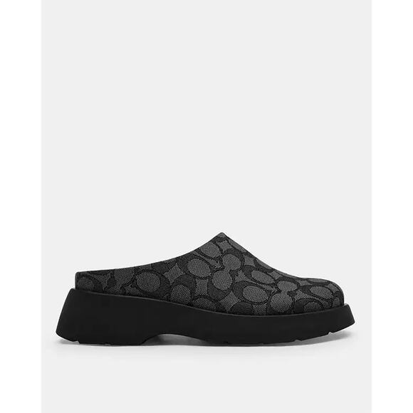 NWT Coach Women's Link Mule Signature Jacquard Black/Charcoal CBN24 US 10 - Picture 7 of 8